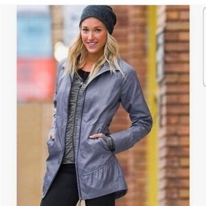 Athleta City Chic Windbreaker Rain Coat Blue